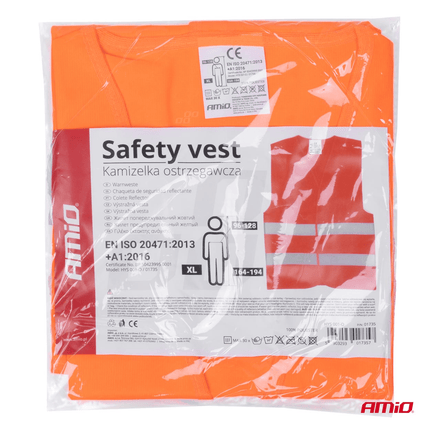 AMiO AMiO Veiligheidsvest Oranje SV - 01 Reflecterend Hesje met ISO Certificaat (120gr/m) AMiO 2