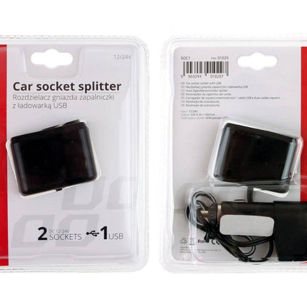 AMiO AMiO Verlengstuk Stopcontact SOC1 2+1 USB Universeel Zwart AMiO 2