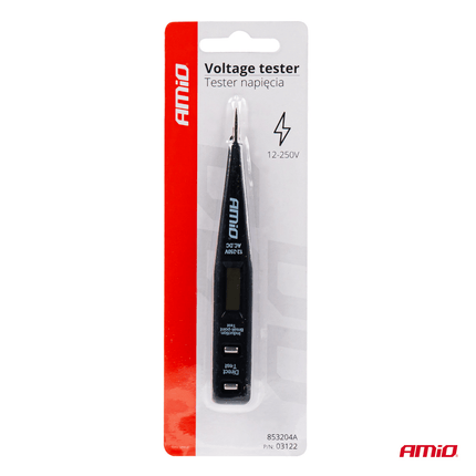 AMiO AMiO Voertuig Voltage Circuit Tester Spanningsmeter Spanningszoeker 12 - 250V Detector Zwart AMiO 2