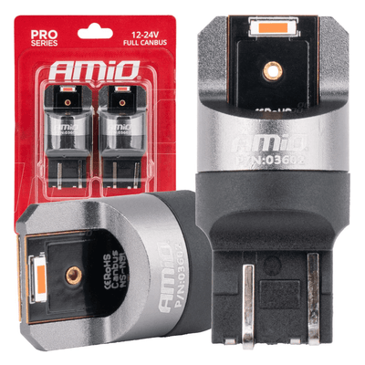 AMIO WY21W LED 12V -24V 2x1860 SMD Red Canbus [Bremslicht - Innenbeleuchtung] (2 Stücke)