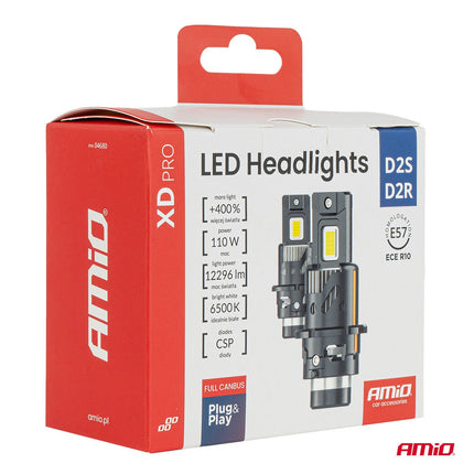 AMiO AMiO XD PRO D2S D2R LED Koplampen Full Canbus 6500K Wit Licht - 12296LM 110W Xenon Vervanging Plug en Play Upgrade AMiO 5