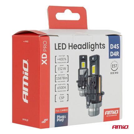 AMiO AMiO XD PRO D4S D4R LED Koplampen Full Canbus 6500K Wit Licht - 15878LM 152W Xenon Vervanging Plug en Play Krachtige Upgrade AMiO 5