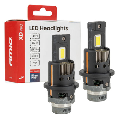 AMiO XD PRO D4S D4R LED Scheinwerfer Full Canbus 6500K Weißlicht - 15878LM 152W Xenon Ersatz Plug & Play Leistungsstarkes Upgrade