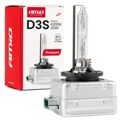 Amio Xenon Lampe Weiß D3S 35W 4300K ​​Premium Clear Glühbirne