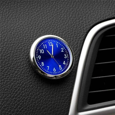 Analog Mini Dashboard Car Uhr Selbstadhäsiv - Blau Chrom