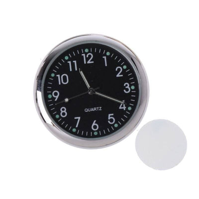 Analoge Mini -Armaturenbrettauto -Uhr Selbstadhäsive schwarze Chrom