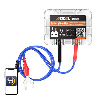 ANCEL BM200 Bluetooth Actester 6-20V DC-Wireless Battery Test-Black
