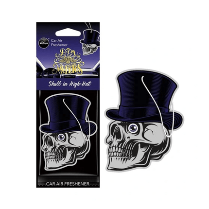 AROMA CAR AROMA CAR AROMA Dia de los Muertos Auto Luchtverfrisser Stoere Schedel - Black Hat Oud AMiO 2