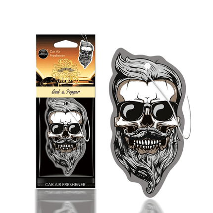 AROMA CAR AROMA CAR AROMA Dia de los Muertos Auto Luchtverfrisser Stoere Schedel - Oud & Pepper AMiO 2
