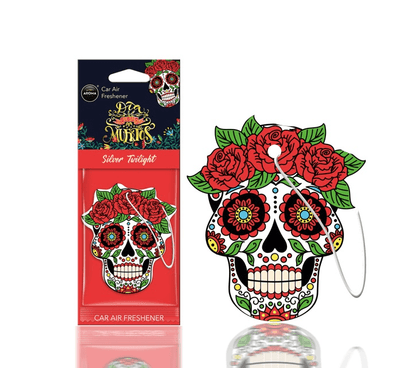 Aroma Car Aroma Dia de Los Muertos Auto Air Frisher Hartschule - Silbertattoo
