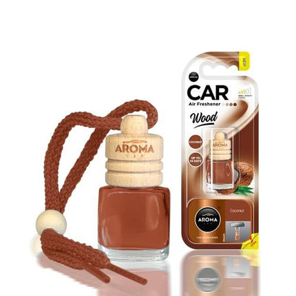 AROMA CAR AROMA CAR AROMA Hout Luchtverfrisser KOKOS Langdurige Frisheid Tropische Geur Wit AMiO 2