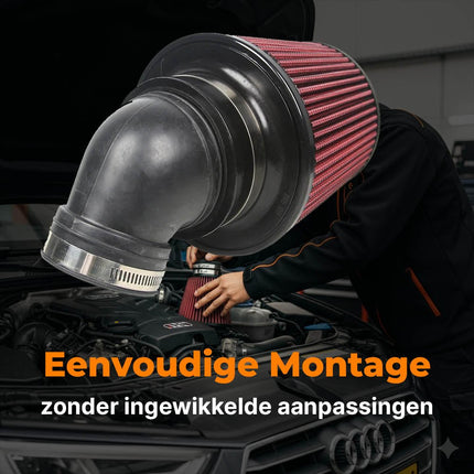Audi A4 B8 en A5 8T 2.0T 2007 - 2016 – Koude Luchtinlaat Kit – Sport Openluchtfilter met Inlaatpijp - Cold Air Intake - VCTparts.nl