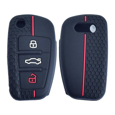 Audi Key Hoes Silicon Cover Black Red [a - rs - q - tt]