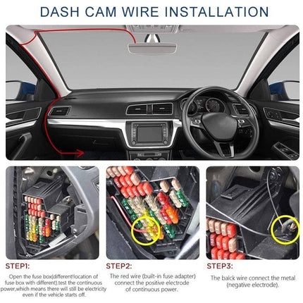 VCTparts Auto Dashcam Continue Voeding Hardwire Kabel Voeding USB C [3.2M 12v/24v] NORGOS 6