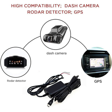 VCTparts Auto Dashcam Continue Voeding Hardwire Kabel Voeding USB C [3.2M 12v/24v] NORGOS 5