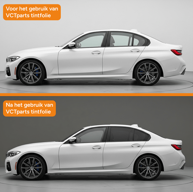 Auto Raamfolie HR++ Tint Vinyl Zwart 50x300cm (60%) Zwarte Tintfolie voor Zonwerende Auto folie - Verduisterend - VCTparts.nl