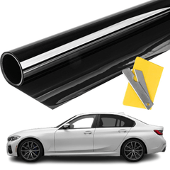 Auto Raamfolie HR++ Tint Vinyl Zwart 50x300cm (60%) Zwarte Tintfolie voor Zonwerende Auto folie - Verduisterend - VCTparts.nl