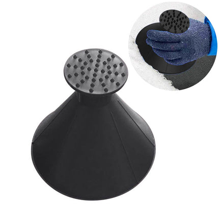 Auto Voorruit Sneeuw Schraper Kegel IJskrabber met Trechter - functie Rond Zwart - VCTparts.nl