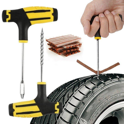 Autoband Reparaturwerkzeugset mit Gummi -Streifen -Auto Reifenreparaturwerkzeug mit Gummistreifen gelb