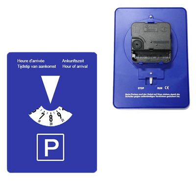 Automatische rotierende blaue Parkscheibe / Parktkarte - Parken in der blauen Zone (4 Sprachen)