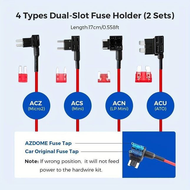 AZDome AZDome Auto Dashcam Continue Voeding Hardwire Kabel Voeding Micro USB [3.5M 12v/24v] NORGOS 2