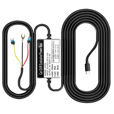 Azdome Auto Dashcam Continuous Food Hardwire Cable Food USB-C [3,5 m 12 V/24 V]