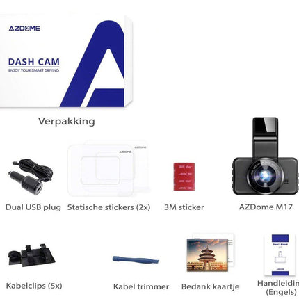 AZDome AZDome Dashcam M17 Pro FullHD 1296P 1CH Wifi met Scherm Auto Video Recorder Zwart INNPRO 9