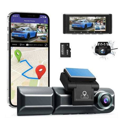 AZDome AZDome Dashcam M550 4K 1260P 3CH Wifi Auto Video Recorder met Achter Camera + Continue Voeding Zwart Combideal 6