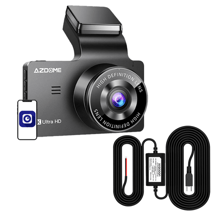 AZDome AZDome Dashcam M63 Lite True 4K Wifi Auto Video Recorder + Continue Voeding Zwart Combideal 1