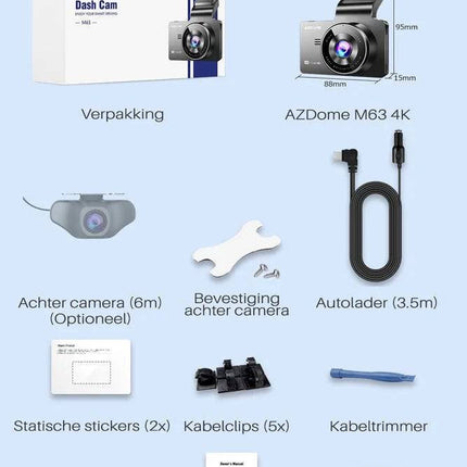 AZDome AZDome Dashcam M63 Lite True 4K Wifi Auto Video Recorder Zwart INNPRO 10