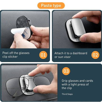Baseus Baseus Auto Brillenhouder met Vastplakbevestiging voor Zonneklep – Zonnebril Klem 5