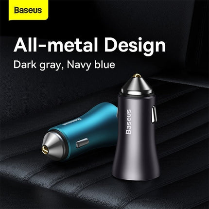 Baseus Baseus Autolader Oplader USB - C & USB 3x Snellader - Grey 65W [Triple Fast Car Charger] Hurtel 8