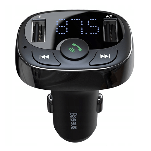 Baseus Bluetooth Muziek FM Transmitter en Dubbele USB Poort Autolader - VCTparts.nl