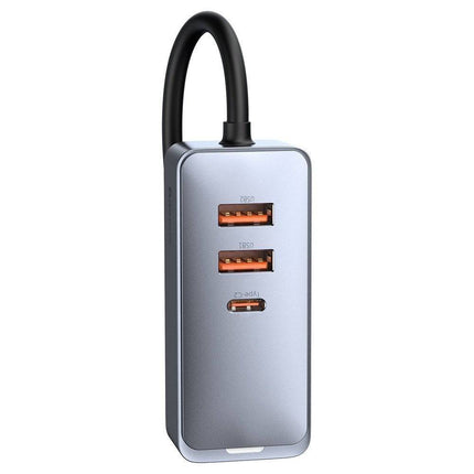 Baseus Share Together 120W Multiport (2x USB-A - 1x USB-C) Autolader Veilige Autolader Grijs - VCTparts.nl
