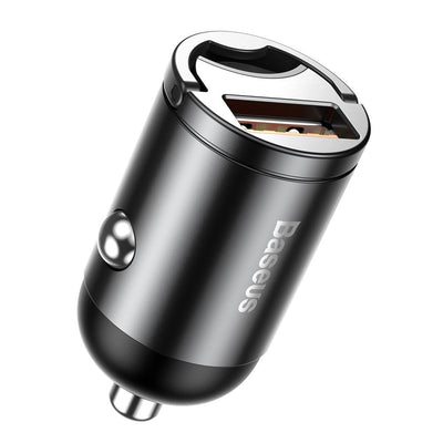 Basis Mini USB -Auto Ladegerät QC 3.0 30W schnelles Ladegerät Grau