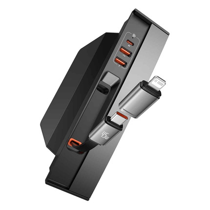 Baseus Baseus T - Space USB HUB voor Tesla Model 3 / Y zwart | Ingebouwde 45W USB - C Kabel | 5 Poorten voor Opladen van USB - A en USB - C Apparaten Hurtel 3