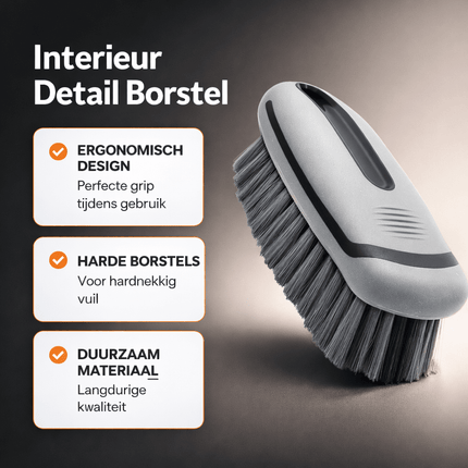 Bekleding Harde Borstel Interieur Detail Borstel voor Bekledings Reiniging - Grijs/Zwart - VCTparts.nl