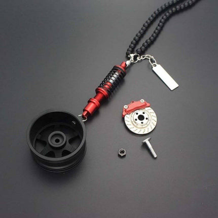 VCTparts Binnenspiegel Hanger Velg Achteruitkijkspiegel - Grijs met Rode Veer NORGOS 2