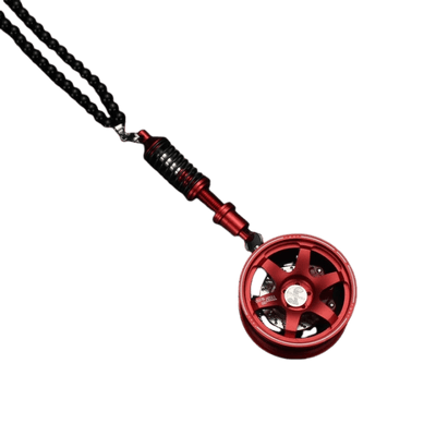 Innenspiegel Anhänger Rim Rückspiegel - rot mit roter Feder