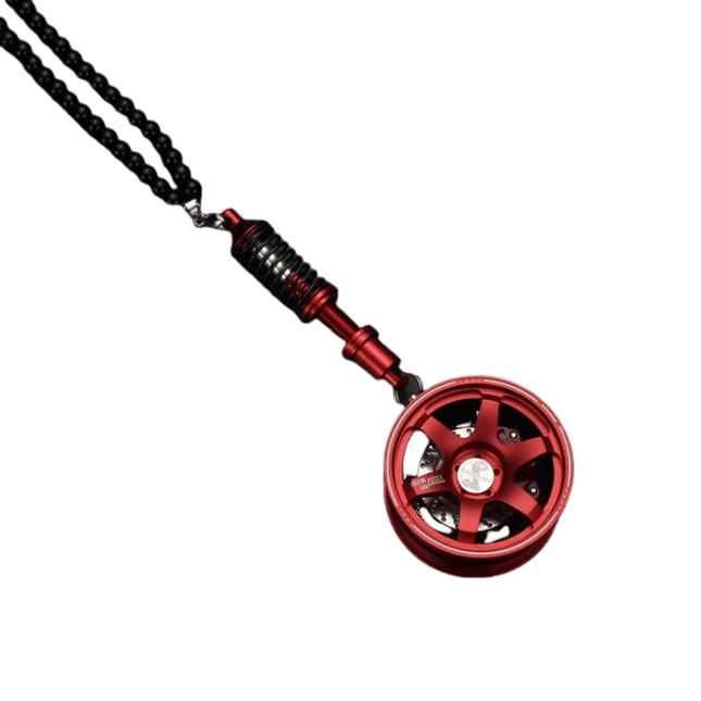VCTparts Binnenspiegel Hanger Velg Achteruitkijkspiegel - Rood met Rode Veer NORGOS 2