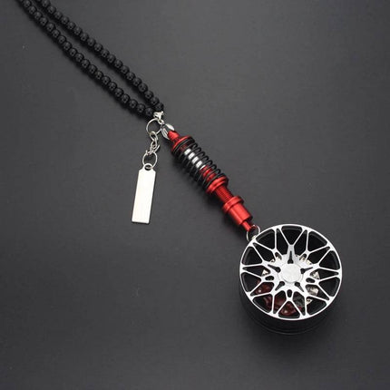 VCTparts Binnenspiegel Hanger Velg Achteruitkijkspiegel - Ster met Rode Vering Lichtmetaal NORGOS 5