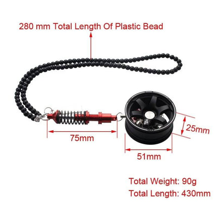 Binnenspiegel Hanger Velg Achteruitkijkspiegel zwart met Rode Veer - VCTparts.nl