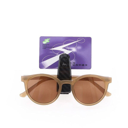 Brillenhouder voor auto zonneklep – Dark Wood – Zonnebril houder met clip - VCTparts.nl