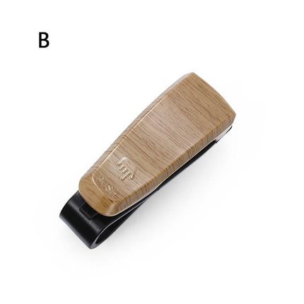 VCTparts Brillenhouder voor auto zonneklep – Oak Wood – Zonnebril houder met clip NORGOS 1