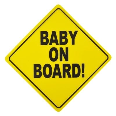 CarKids Baby on Board Sign / Baby aan boord Bord Geel - VCTparts.nl