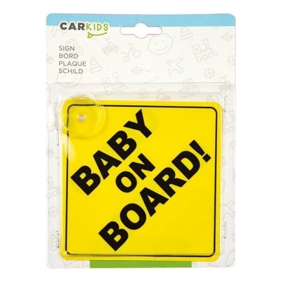CarKids Baby on Board Sign / Baby aan boord Bord Geel - VCTparts.nl
