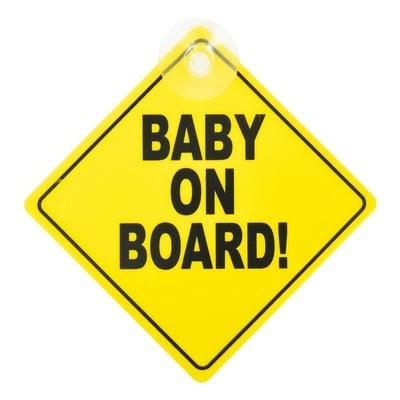 CarKids Baby on Board Sign / Baby aan boord Bord Geel - VCTparts.nl