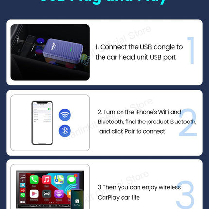 Carlinkit Carlinkit Dongle 4.0 Wireless Draadloos USB Adapter voor CarPlay & Android Auto Converteren NORGOS 3