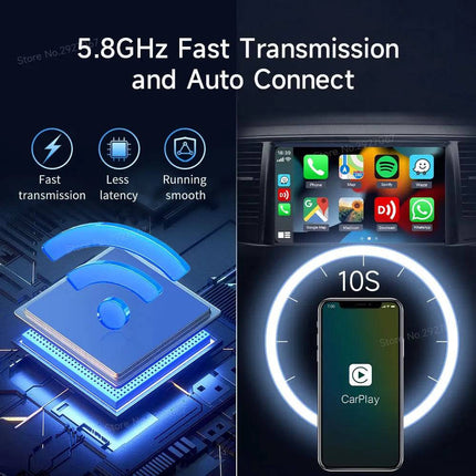 Carlinkit Carlinkit Dongle 5.0 Wireless Draadloos USB Adapter voor CarPlay & Android Auto Converteren INNPRO 6
