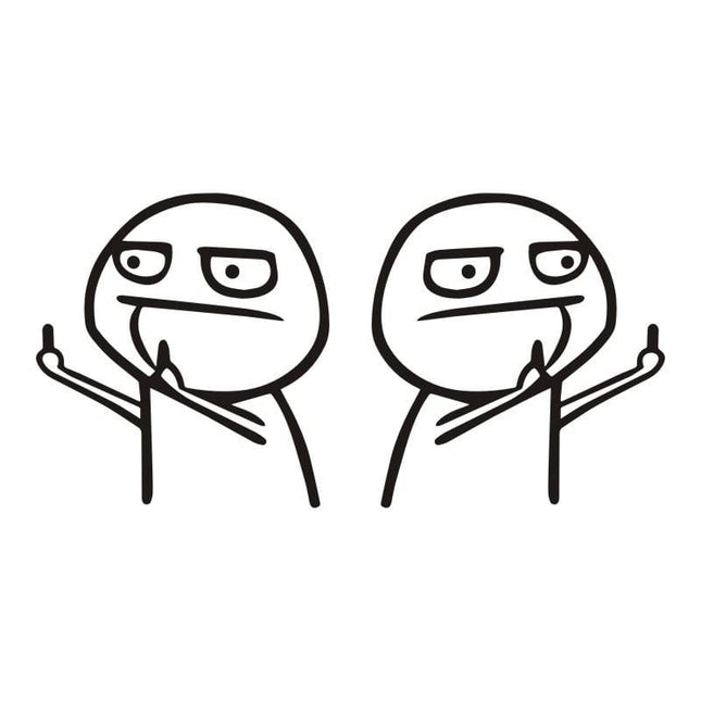 Cartoon JDM Sticker Middelvinger Zwart Vinyl Decal Tuning Japper - VCTparts.nl